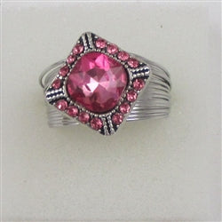 Delightful  pink crystal fashion ring