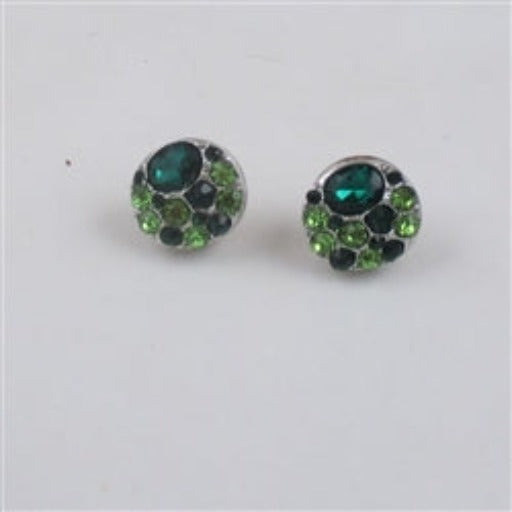 Green Multi Crystal Stud Earrings - VP's Jewelry