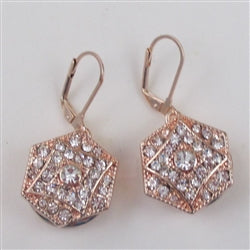 Rhinestone & Rose Gold Drop Earrings - VP's Jewelry