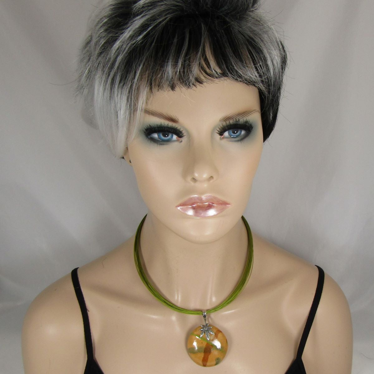 Handmade Fair Trade Kazuri Pendant on Multi-strand Peridot Necklace - VP's Jewelry