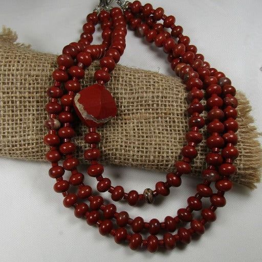 Red Creek Jasper Gemstone Necklace - VP's Jewelry