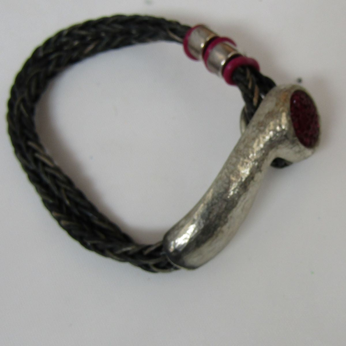 Antique Silver Half Cuff & Leather Bracelet - VP's Jewelry