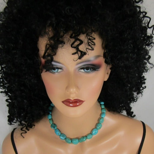 Turquoise Nugget Beaded  Necklace Handmade - VP's Jewelry