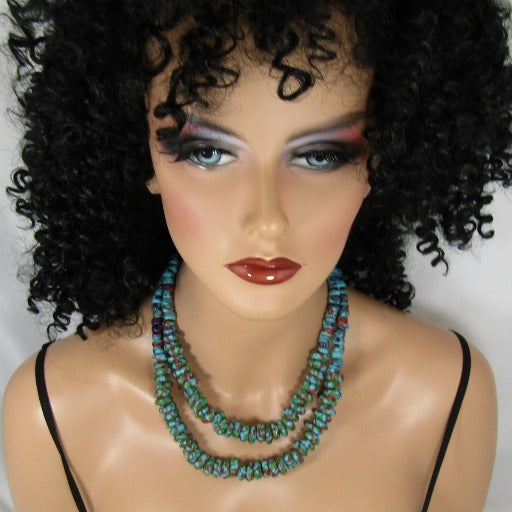 Blue Green Jasper Gemstone Multi-strand Necklace