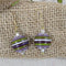 Purple & Lilac Striped Handmade Bead Earrings - VP's Jewelry
