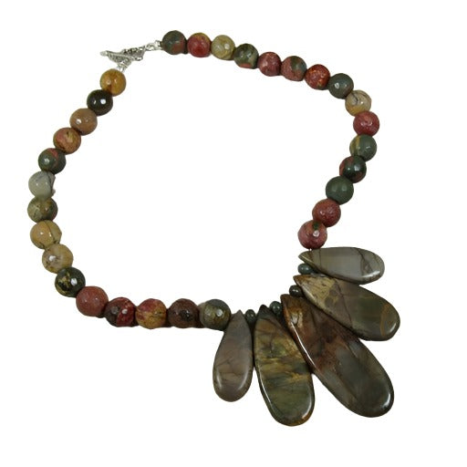 Red Creek Jasper Gemstone Pendant Necklace - VP's Jewelry
