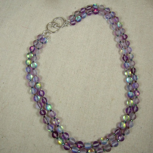 Lavender Double Strand Sea Glass Necklace - VP's Jewelry