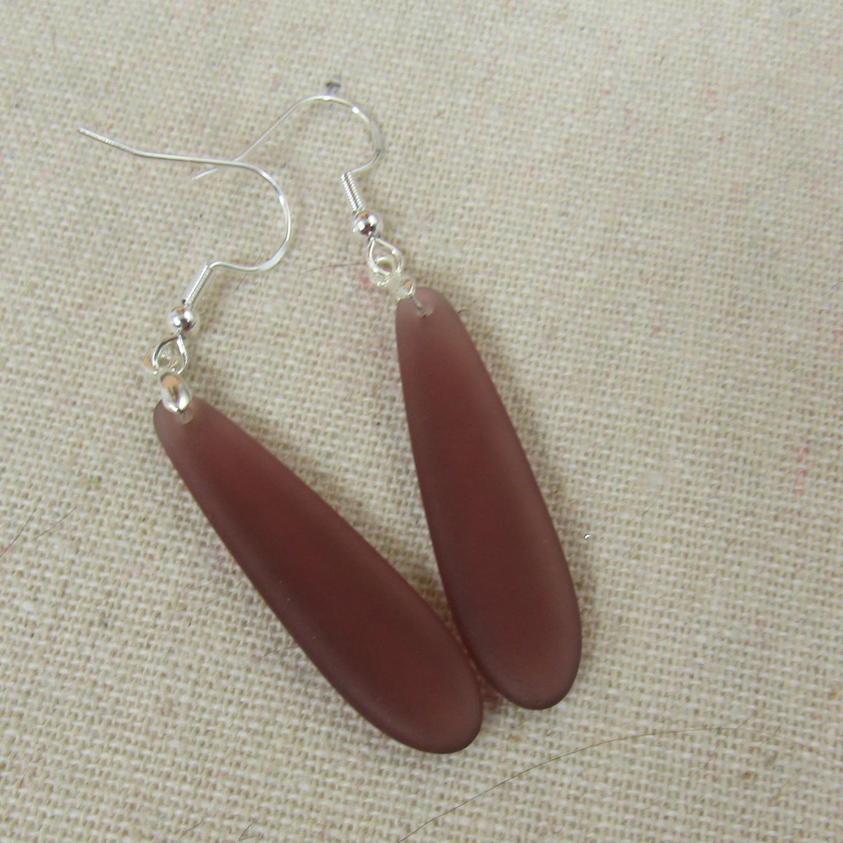 Long Teardrop Sea Glass Earrings