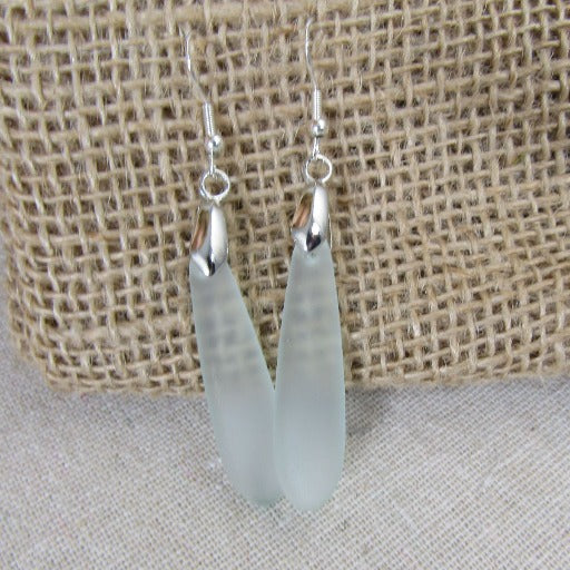 Green Recycled Sea Glass Earrings