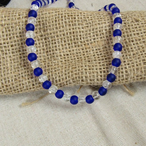 Classic Sea Glass Necklace Royal Blue