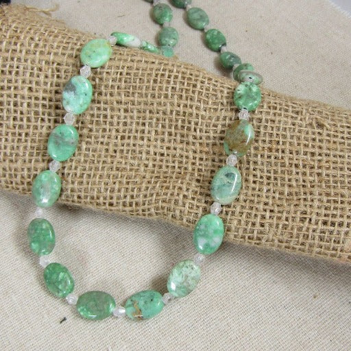 Classic Aqua Varisite Gemstone Beaded Necklace - VP's Jewelry