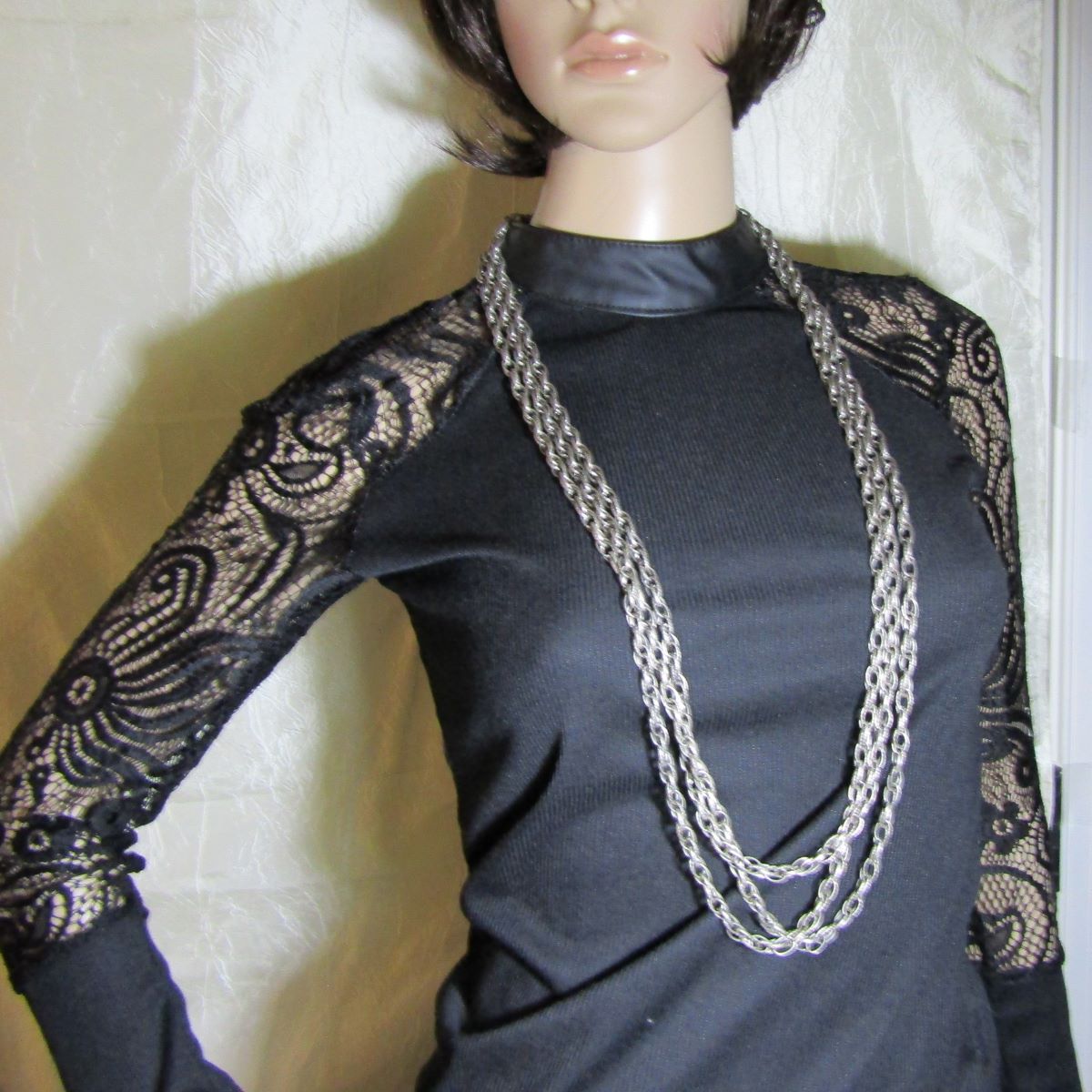 Long Multi Strand Silver Link Chain Necklace - VP's Jewelry