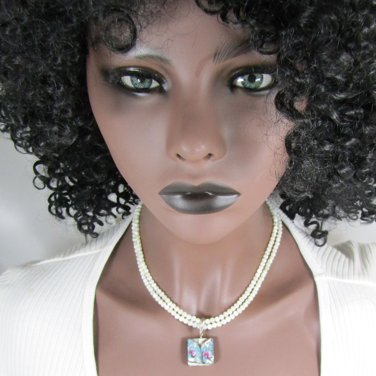 Handmade Venetian Glass Pendant with Mother of Pearl Necklace - VP's Jewelry