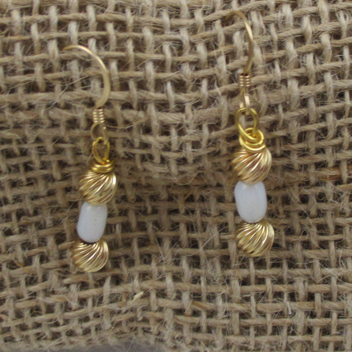 Elegant Opal & Gold Dangle Earrings - VP's Jewelry