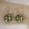Handmade Green & Beige Ceramic Earrings Golem - VP's Jewelry