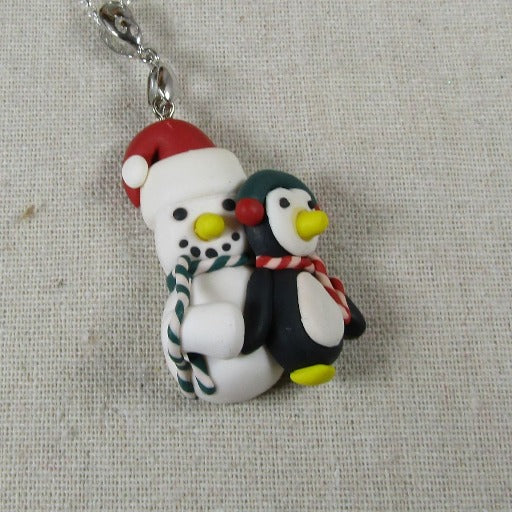 Cute Snowman & Penguin Pendant Necklace