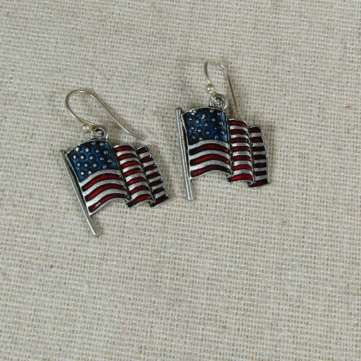 American Flag Drop Earrings - VP's Jewelry