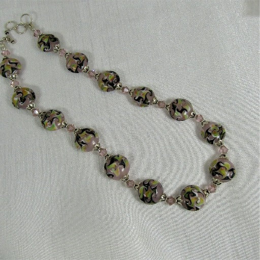 Pink Artisan Bead Handmade Necklace - VP's Jewelry 