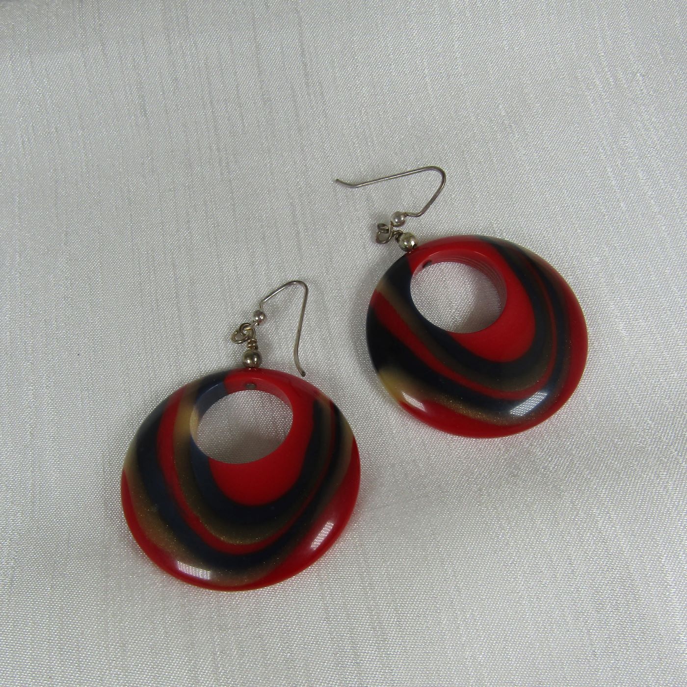 Bold Red Hoop Earrings Unique Jewelry - VP's Jewelry