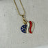 American Flag Heart Charm Pendant Necklace Gold - VP's Jewelry