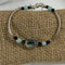 Aqua and Black Lampwork Cube Bangle Bracelet - VP's Jewelry