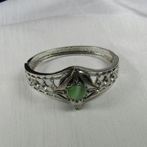Green Crystal Cuff Bangle Bracelet - VP's Jewelry