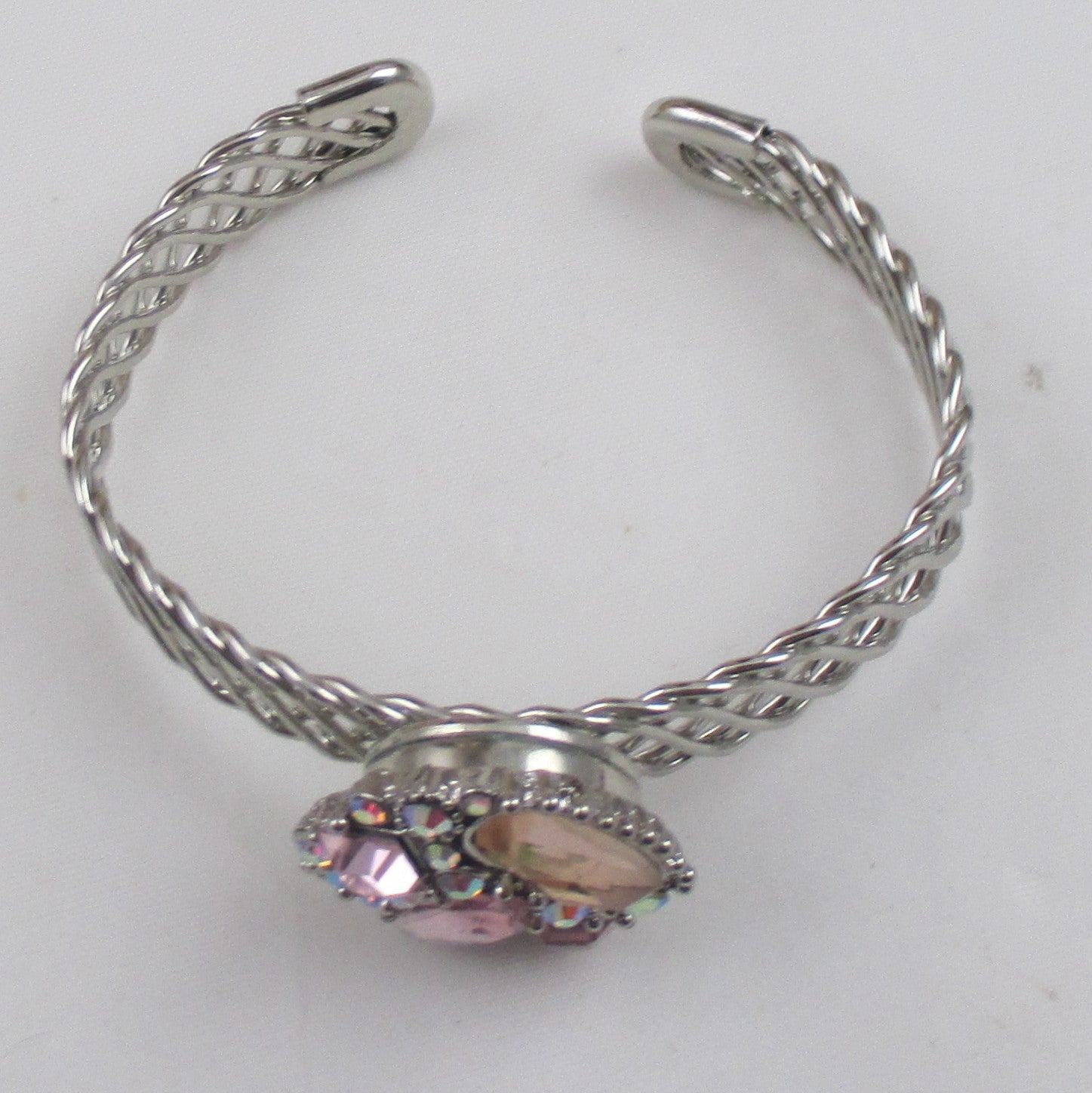 Pastel Crystal & Silver Bangle Bracelet - VP's Jewelry