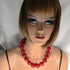 Big Bold Handmade  African  Cherry Red  Bead Necklace