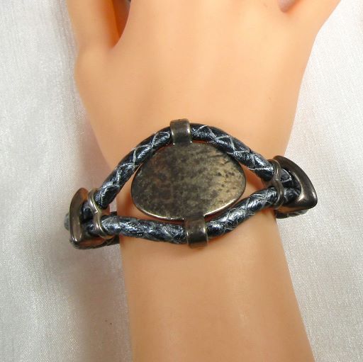 grey leather bracelet