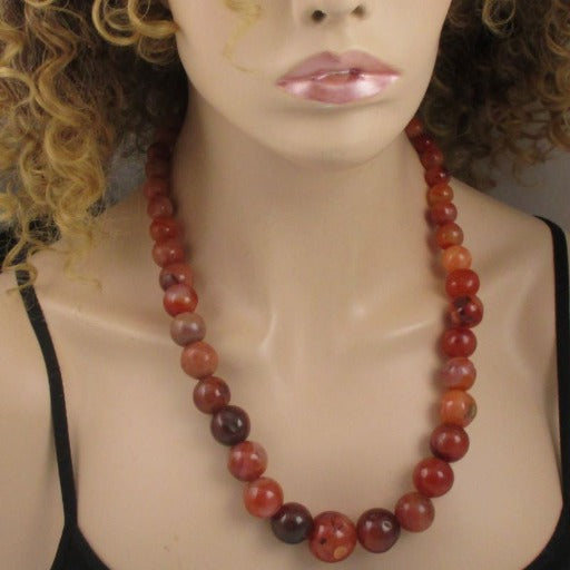 Carnelian Gemstone Beaded Necklace - VP's Jewelry