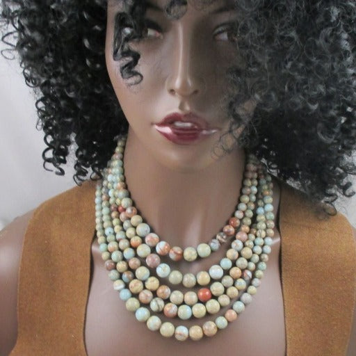 African Opal Statement Necklace - VP's Jewelry