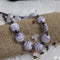 Handmade Artisan Bead Necklace Amethyst and White Swirled - VP's Jewelry