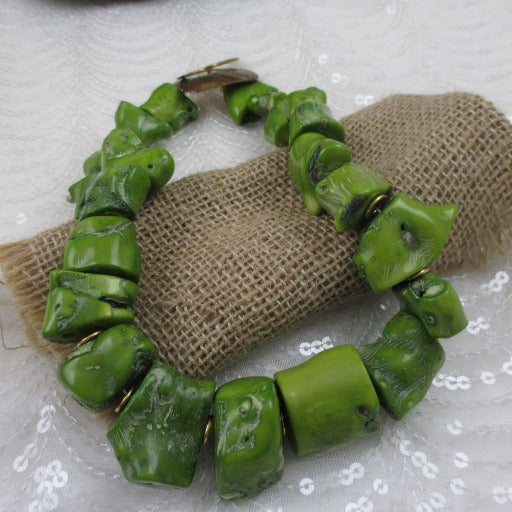 Chunky Green Big Bold Statement Necklace - VP's Jewelry