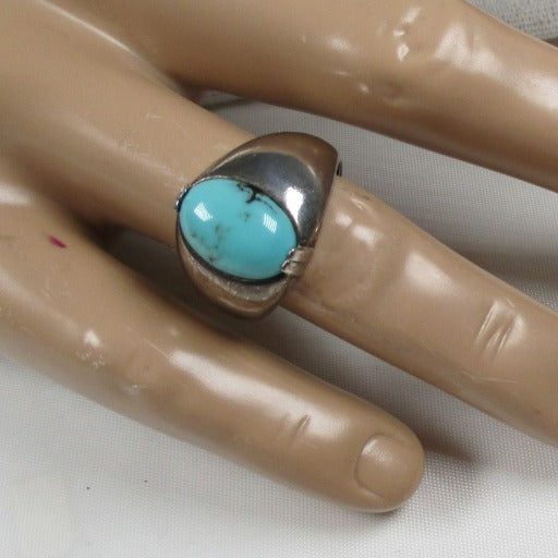 Man's Mexican Turquoise Sterling Silver Ring Size 11 - VP's Jewelry