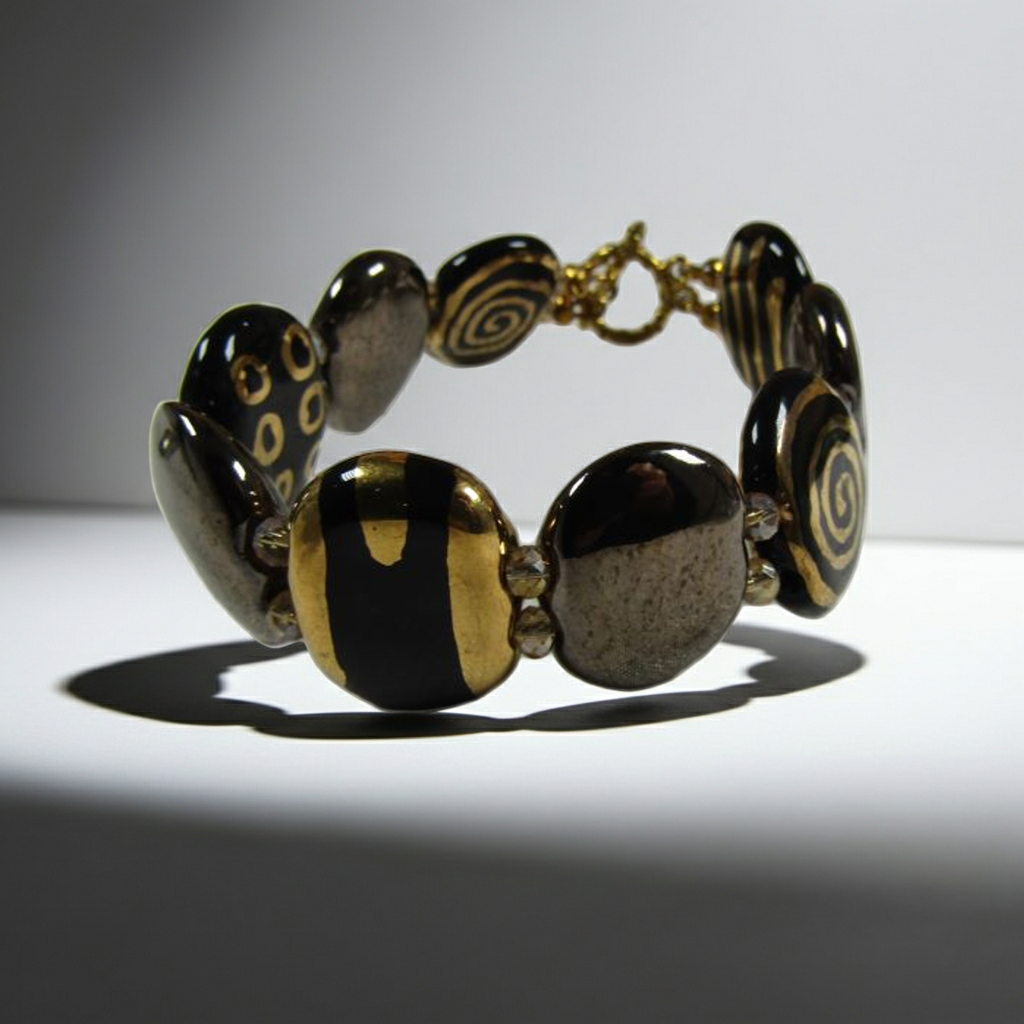 cuff bracelets with sparkles in leather