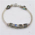 Meridian Blue Swarovski Crystal Cube Bangle Bracelet