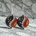 Handmade Hot Red Paisley Black & Red Earrings  Golem Design