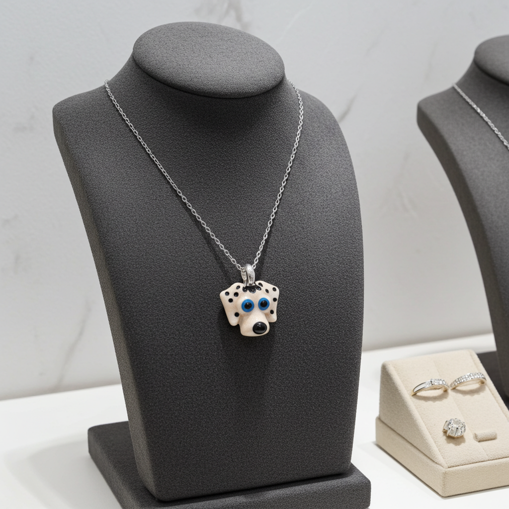 Googly Eyed Dog Pendant Necklace
