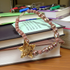 Kazuri Necklace in Rainbow Melon with Gold Flower
