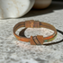 Multi-colored Leather Bracelet with Copper Accents for a Woman