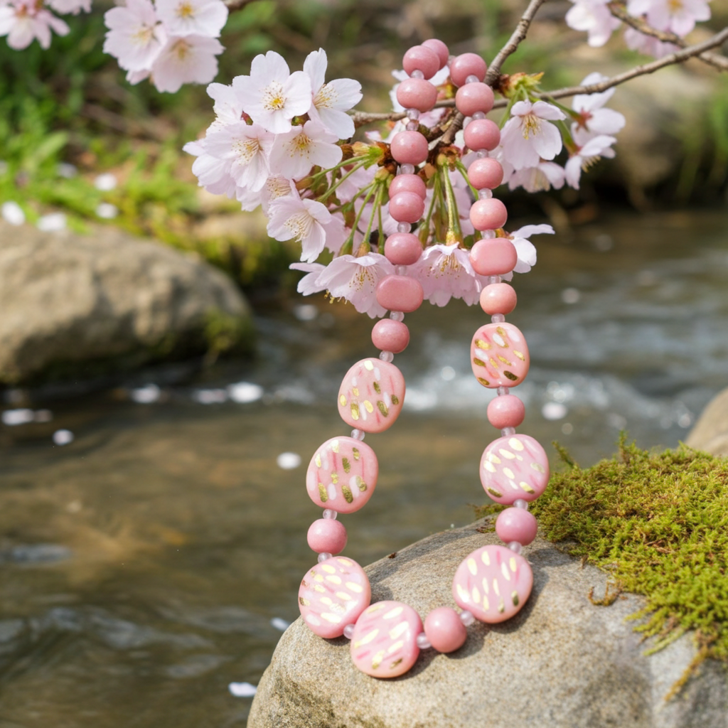 Handmade Kazuri Bead Necklace in Pink Fair Trade Bead