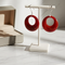 Bold Red & Silver Earrings Light Weight