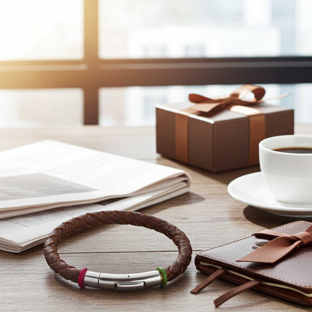 Braided  Brown Leather Bracelet