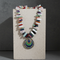 Mixed Gemstone Tusk - Statement Pendant Necklace
