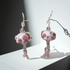 Pink Awareness Ribbon & Silver Earrings