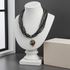Black  Grey Multi-strand Seed Bead Necklace with Handmade Pendant