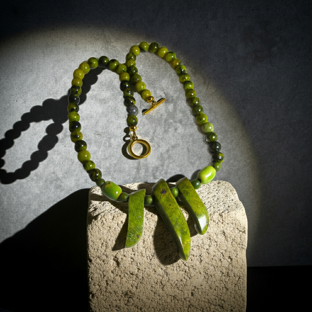 Green Gemstone Bib Necklace