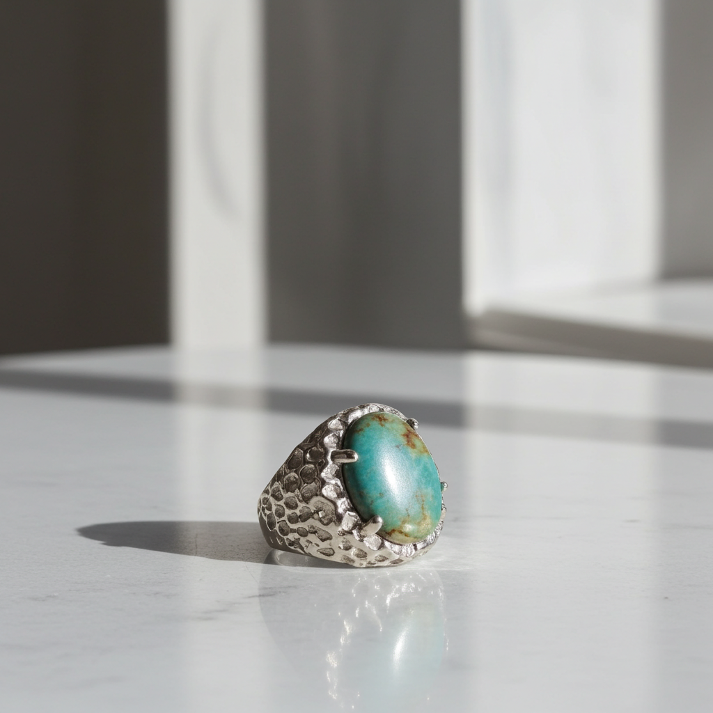 Kingman Turquoise Gemstone Ring Size 10
