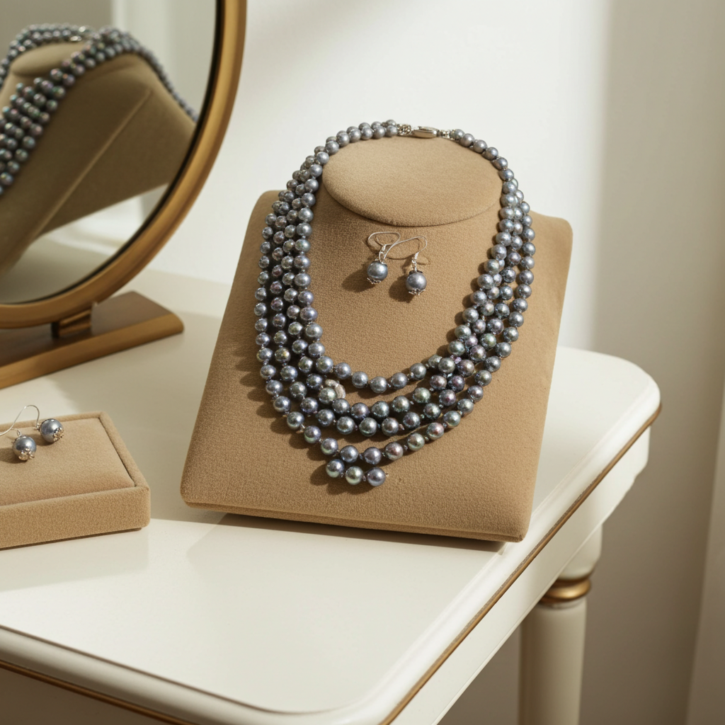 Grey Faux Pearl Designer Set
