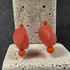 Drop Earrings Big Bold Orange Lucite Nugget Beads